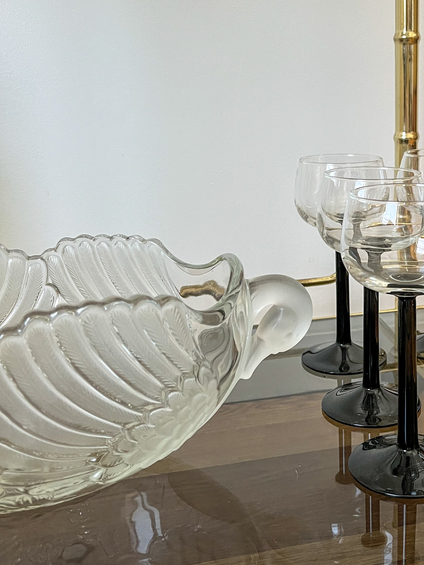 Mikasa Walther Frosted Crystal Swan Champagne Chiller/ Center Piece Bowl