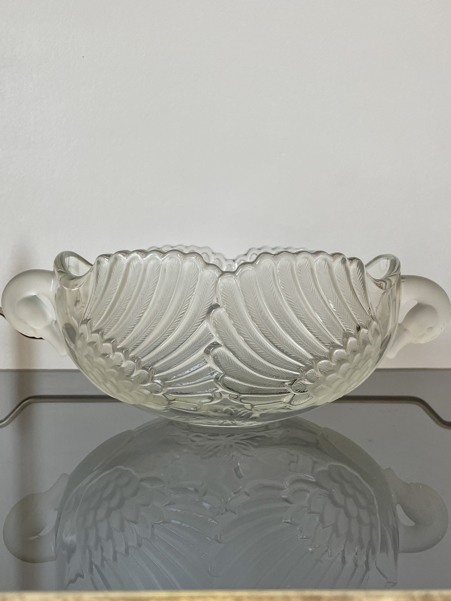 Mikasa Walther Frosted Crystal Swan Champagne Chiller/ Center Piece Bowl