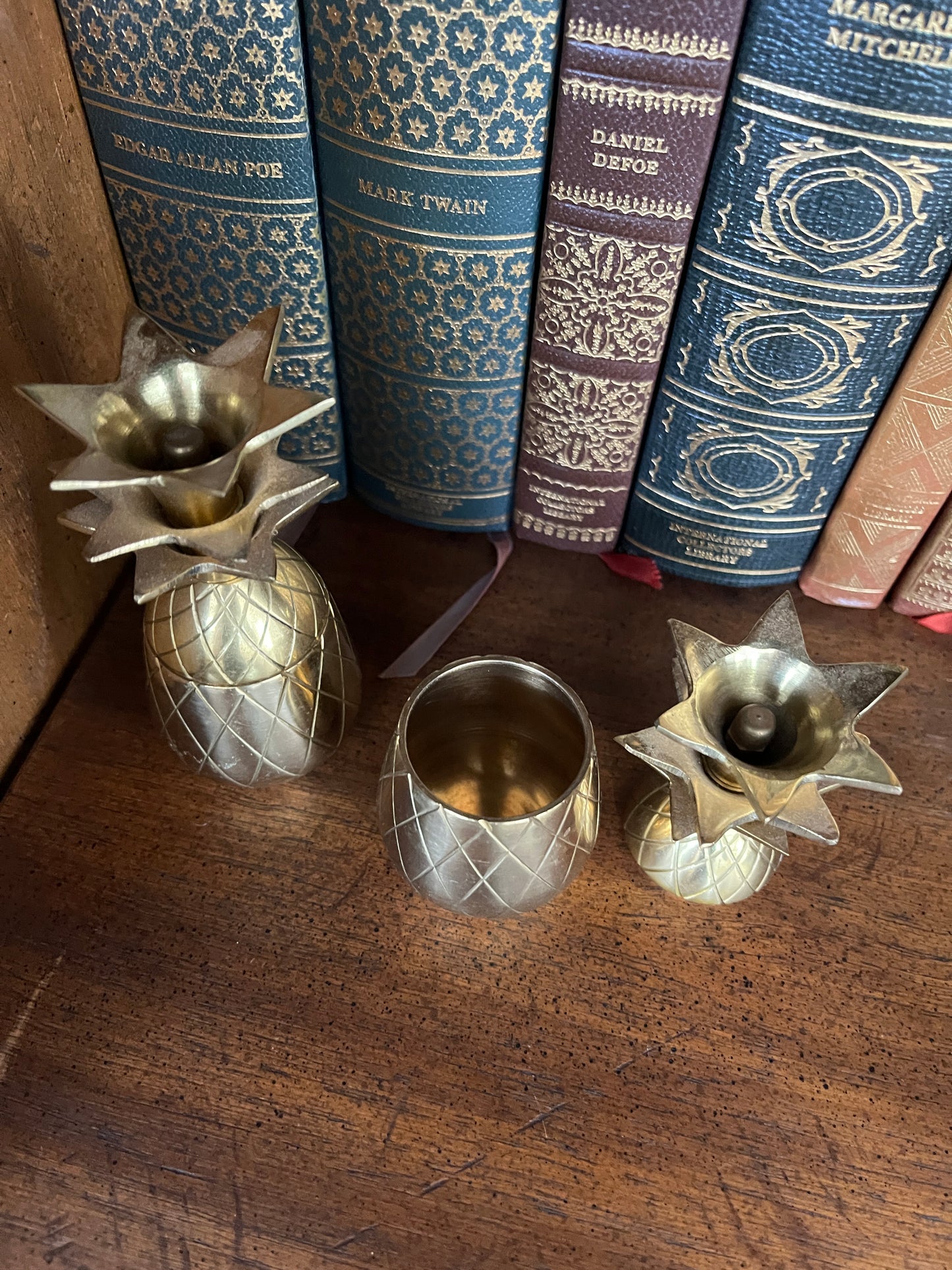 (2) Brass Pineapple Trinket Boxes/ Shot Glasses