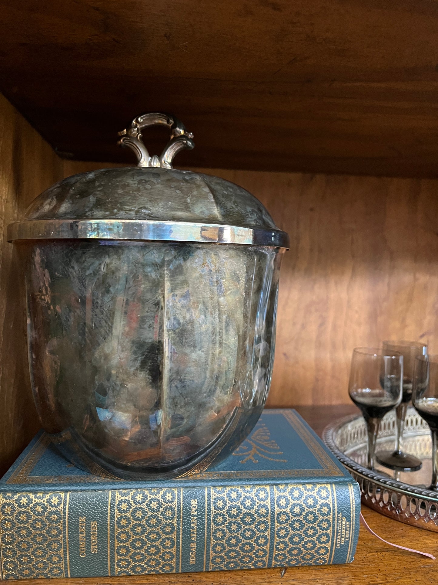 Oneida Silver-Plated Ice Bucket with Patina