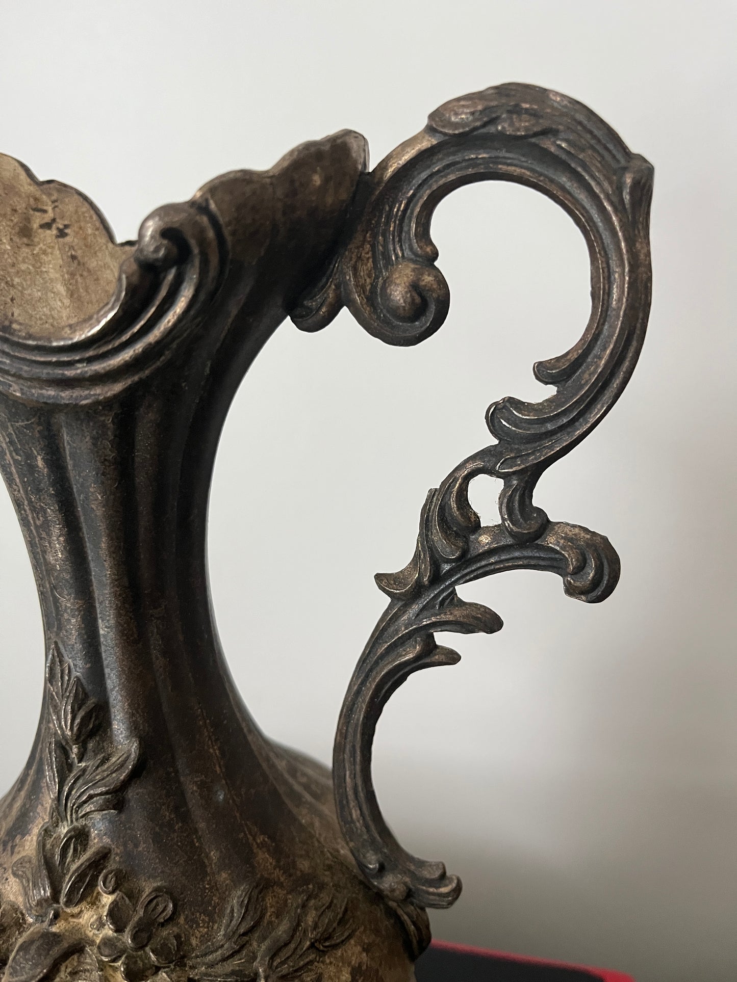 Vintage Italian Silver-Plated & Pewter Pitcher Vase