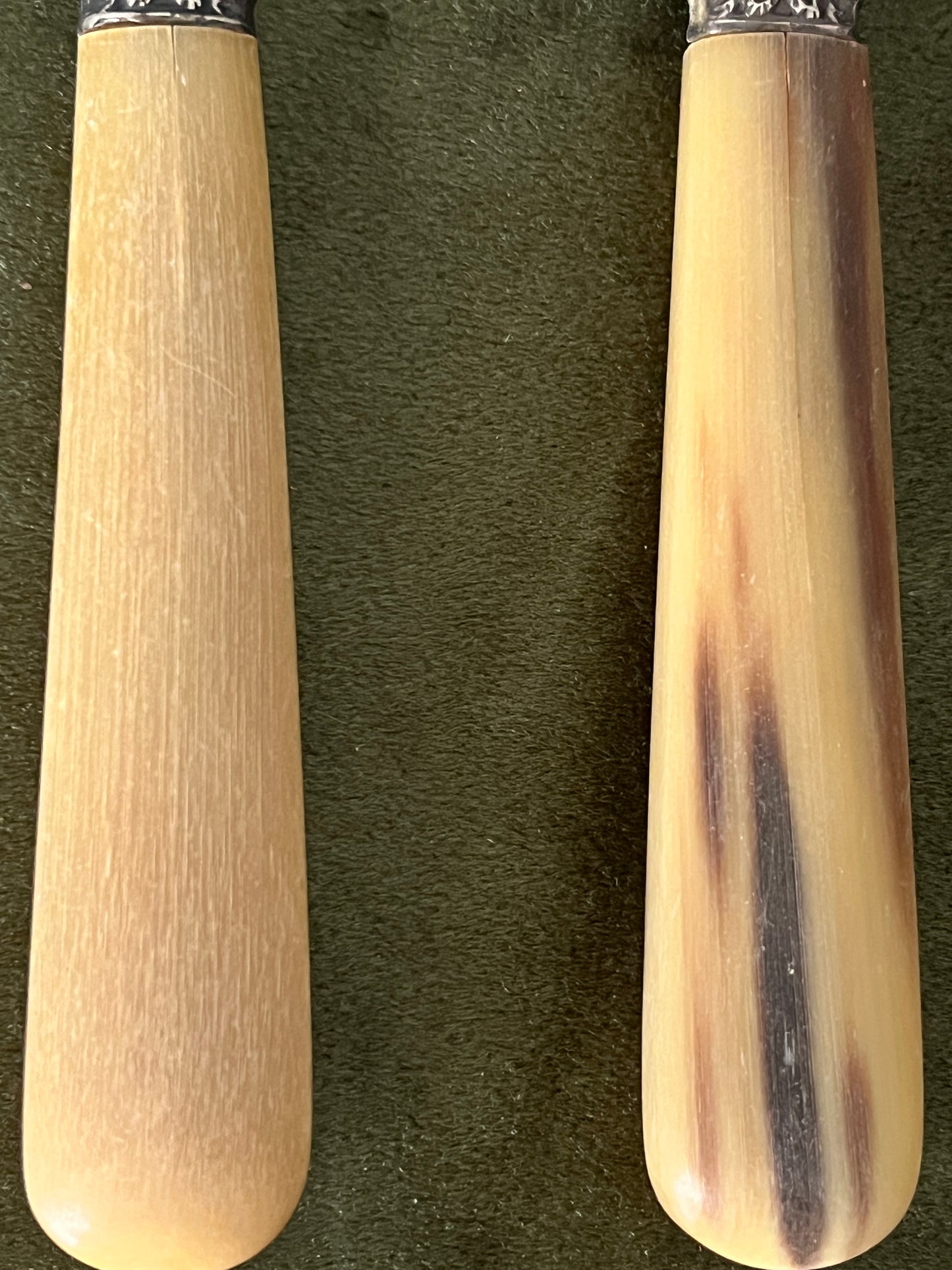 Vintage Stainless Steel French Knife Set With Horn Handles