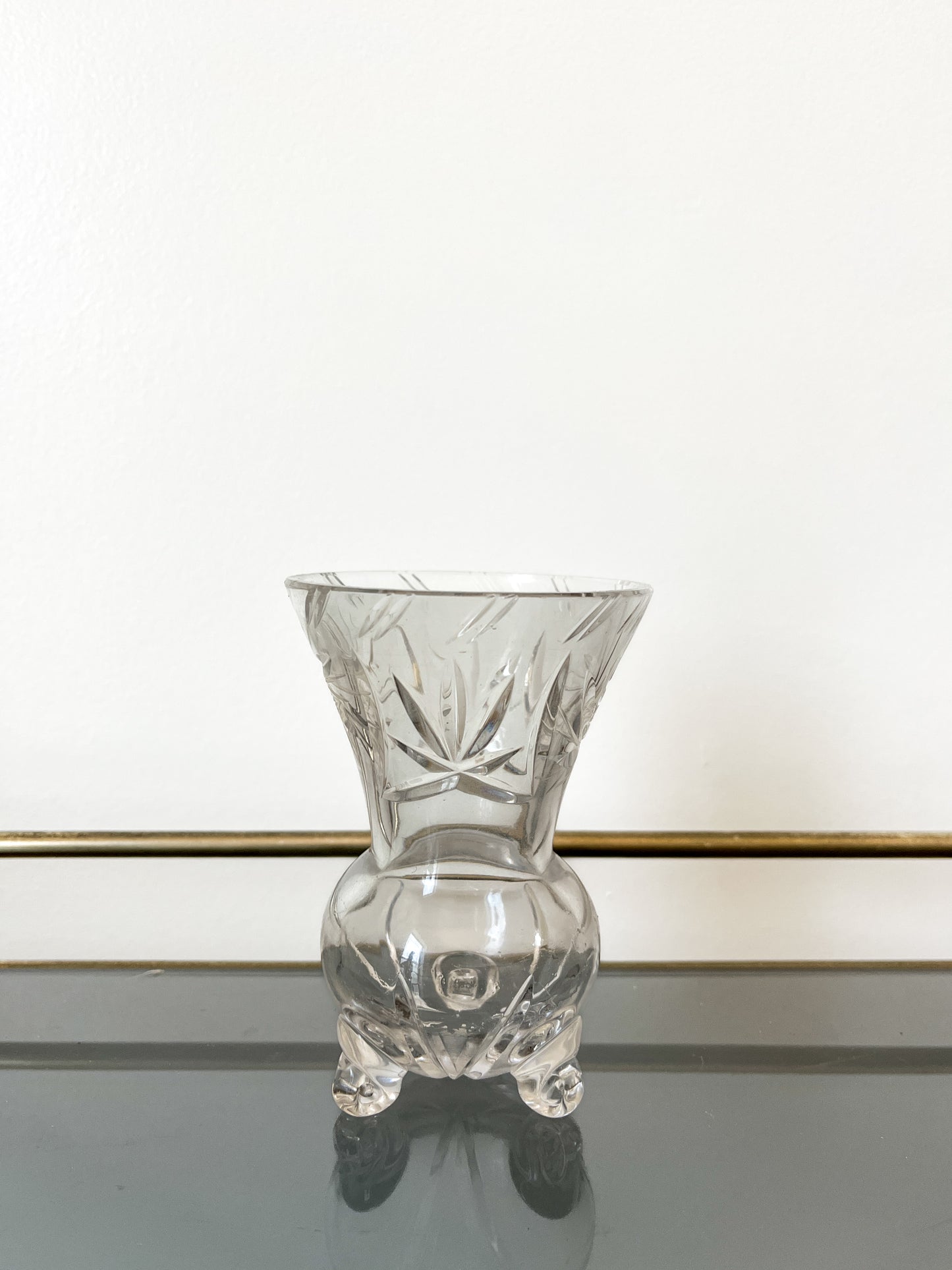 Three Footed Crystal Bud Vase