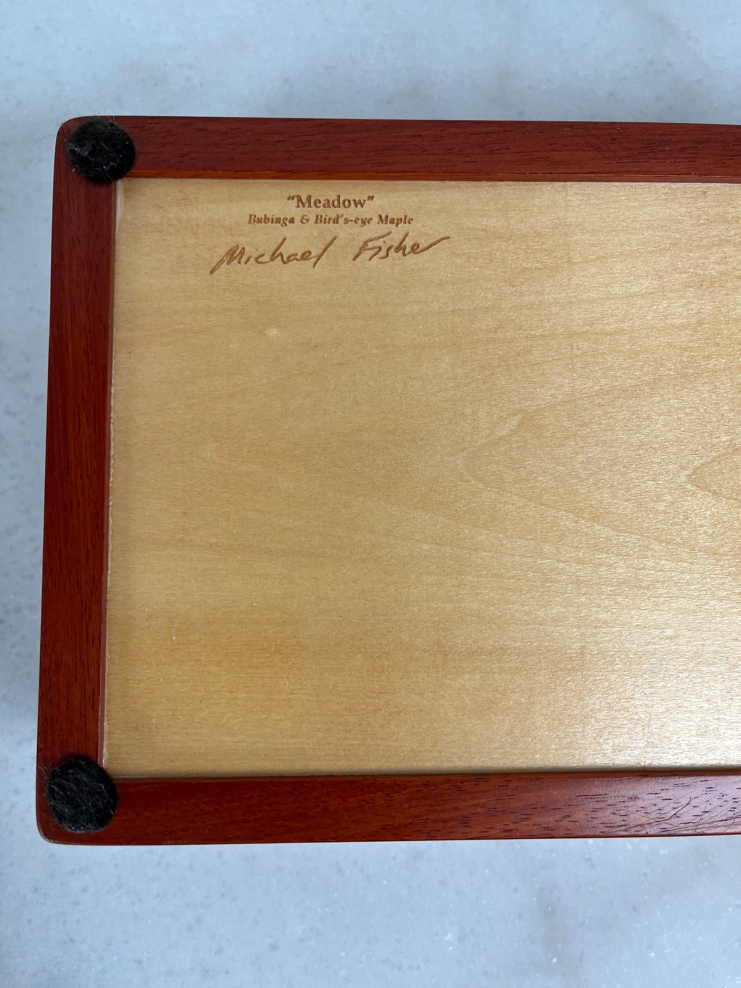 Handcrafted Bubinga & Birdseye Maple Jewelry Box | Sapphire Lined | Artisan Signed