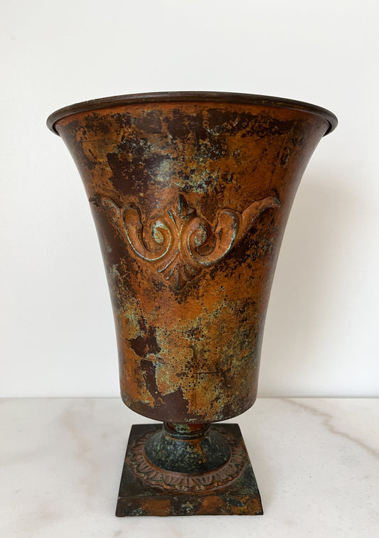Made in India Patinated Metal Large Vase