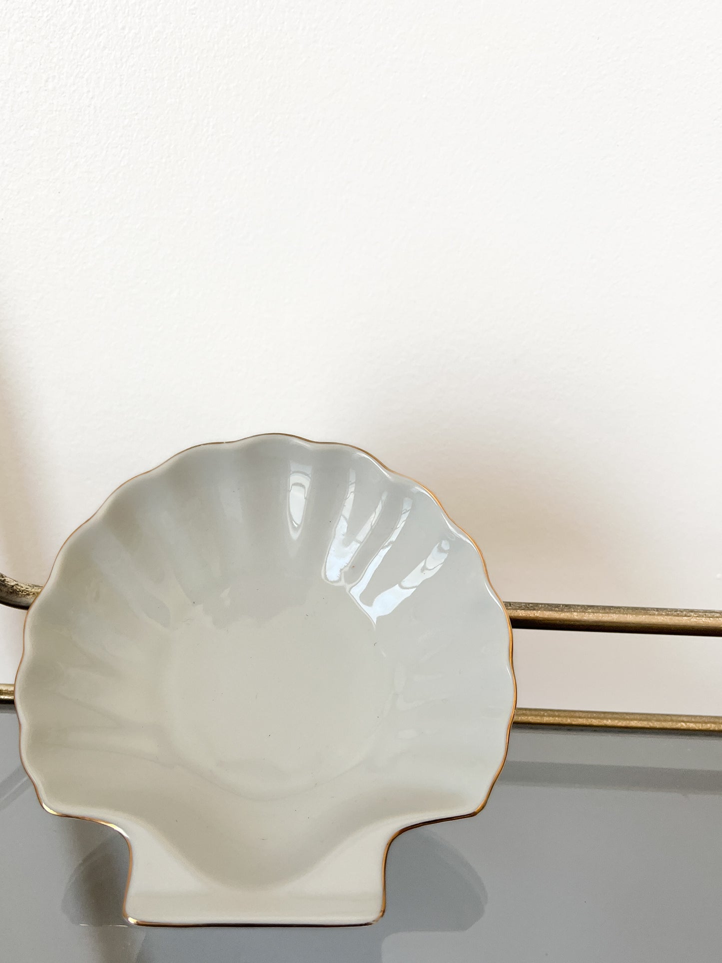 Porcelain Scallop Shell Ashtray or Trinket Dish